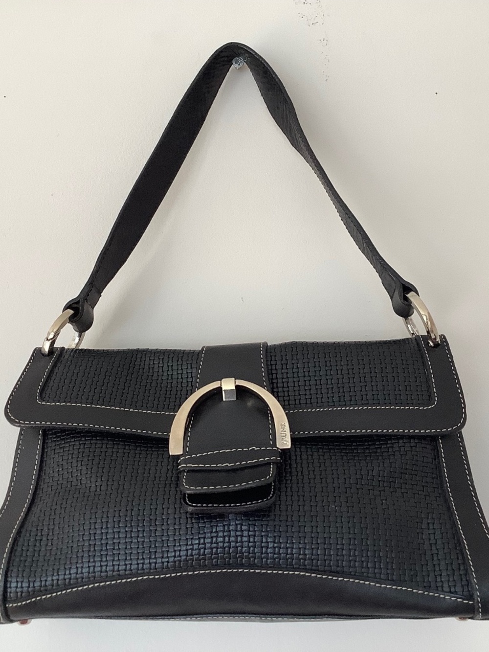PRUNE Handbag Purse in black leather